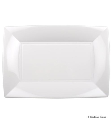 Vienkartinės lėkštės „NICE“, PP, baltos, 34,5x23 cm, 6 vnt