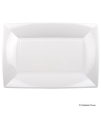 Vienkartinės lėkštės NICE, PP, baltos 34,5x23 cm, 6 vnt