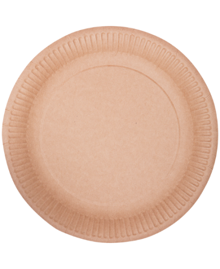 Vienkartinė lėkštė „ABCPAK“, popierinė, ruda, 15 cm, 100 vnt.