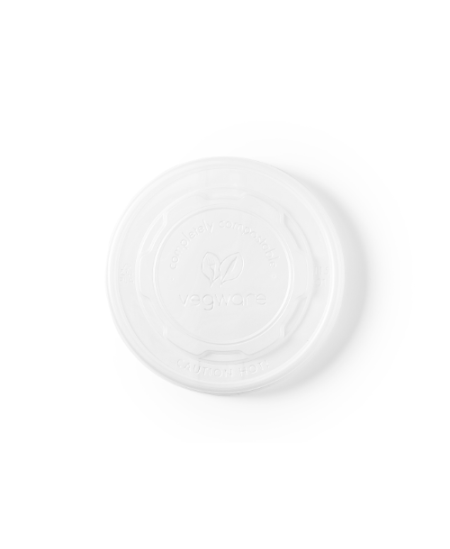 Vienkartiniai dangteliai sriubai „VEGWARE“, CPLA, D 11,5 cm, 50 vnt.