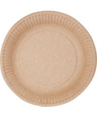 Vienkartinė popierinė lėkštė, ruda, D18 cm, 50 vnt.