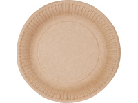 Vienkartinė popierinė lėkštė ABC pack, ruda, D23 cm, 50 vnt.