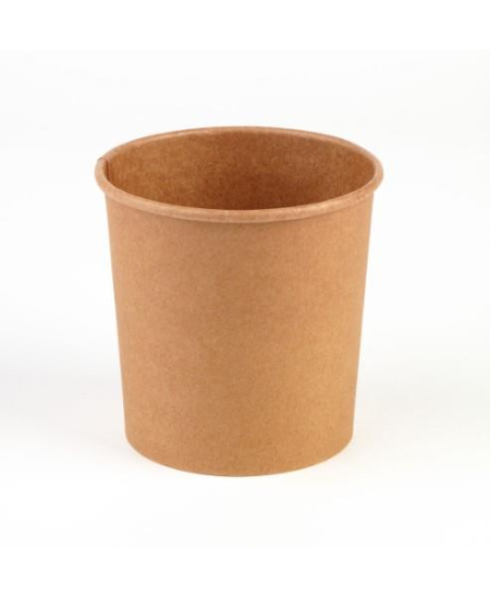 Vienkartinis indelis sriubai KRAFT, popierinis, rudas, 450/400 ml, D 96 mm, H 95 mm, 25 vnt