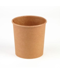 Vienkartinis indelis sriubai KRAFT, popierinis, rudas, 450/400 ml, D 96 mm, H 95 mm, 25 vnt