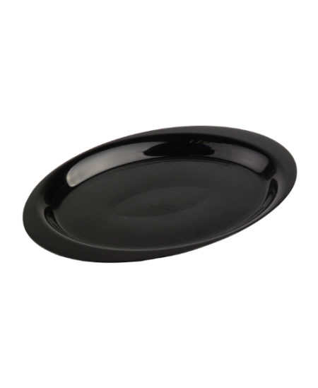 Vienkartinės lėkštės „COCTAIL“, PP, ovalios, juodos,  18,5 cm, 50 vnt.