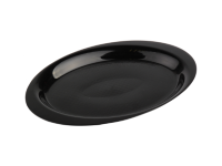 Vienkartinės lėkštės COCTAIL, PP, ovalios, juodos,  18,5 cm, 50 vnt.