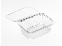 Indelis salotoms, kvadratinis, su dangteliu, PET, 18,7 x 14,4 x  H 5,5 cm, 750 ml, 50 vnt.