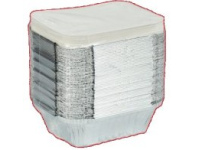 Vienkartinis indelis su dangteliu, aliuminis, 450 ml, 14,5 x 12 x H 4 cm, 50 vnt