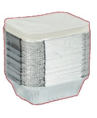 Vienkartinis indelis su dangteliu, aliuminis, 450 ml, 14,5 x 12 x H 4 cm, 50 vnt