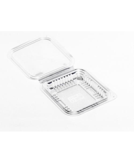 Indelis salotoms, kvadratinis, su dangteliu, PET, 11,5 x 12,5 x H 2,5 cm,150 ml, 100 vnt.
