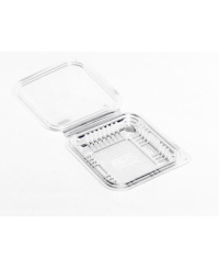 Indelis salotoms, kvadratinis, su dangteliu, PET, 11,5 x 12,5 x H 2,5 cm,150 ml, 100 vnt.