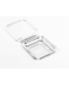 Indelis salotoms, kvadratinis, su dangteliu, PET, 11,5 x 12,5 x H 2,5 cm,150 ml, 100 vnt.