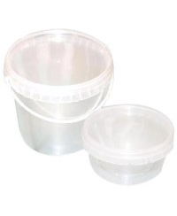 Hermetiškas kibirėlis, su dangteliu,  PP, skaidrus, 1000 ml, D 12 cm, 10 vnt.