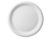 Vienkartinė lėkštė ABCPAK, popierinė, balta, 23 cm, 100 vnt.