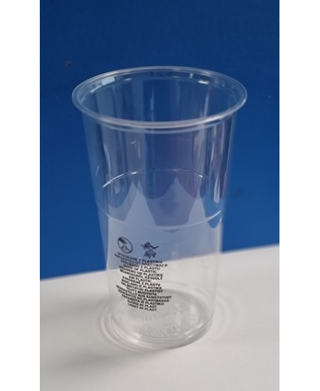 Stiklinė „PET“ AE650, D 95mm, 500 ml, H 150 mm, 50 vnt.