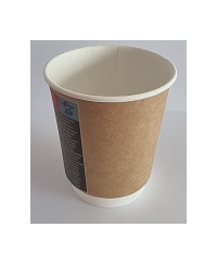 Puodelis KRAFT, popierinis, dvisienis, D 90mm, 300ml, 20vnt