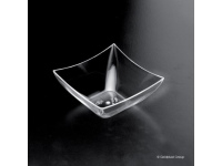 Vienkartiniai furšetiniai indeliai  SQUARE, PS,  skaidrūs,  90 ml, 7 x 7 cm,  H 3 cm, 25 vnt.