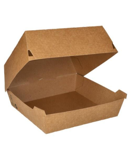 Vienkartinė dėžutė mėsainiui  KRAFT, kartonas, 9 cm x 18,5 cm x 18,5 cm, 25 vnt.