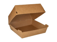 Vienkartinė dėžutė mėsainiui  KRAFT, kartonas, 9 cm x 18,5 cm x 18,5 cm, 25 vnt.