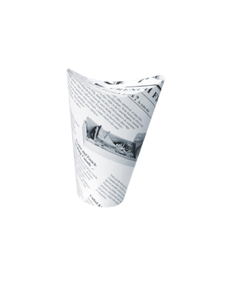 Indelis užkandžiams „NEWS“, uždaromas, popierinis, D 60 mm, H 160 mm, 50 vnt.