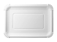 Vienkartinė lėkštė, balta, popierius/be dangos, 16 x 20 cm, 250 vnt