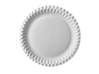 Vienkartinė lėkštė, balta, popierius/be dangos, D 23 cm, 100 vnt.