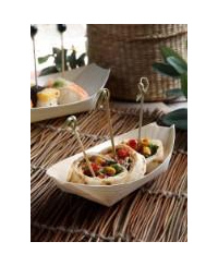 Vienkartiniai furšetiniai indeliai BOAT,  mediniai, 16,5 cm x 8,5 cm, 50 vnt.