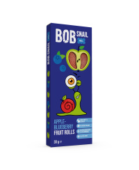 Obuolių ir mėlynių suktinukai BOB SNAIL, 30 g