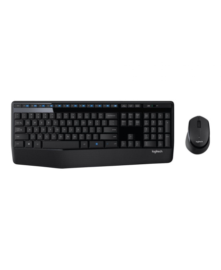 Logitech MK345 Keyboard and Mouse Set, Wireless, Mouse included, Batteries included, US, Wireless connection, USB, Black