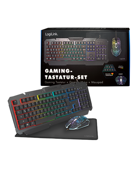 Logilink ID0185 Keyboard, Mouse and Pad Set, Mouse included, DE
