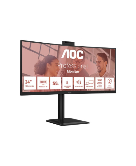 AOC CU34E4CW Curved 34" 3440x1440/21:9/350cd/m2/4ms HDMI, DisplayPort, USB, Audio out | AOC