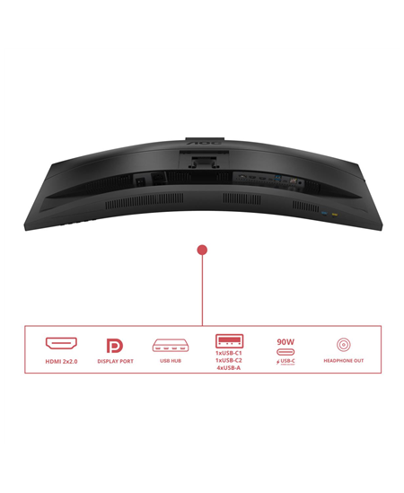 AOC CU34E4CW Curved 34" 3440x1440/21:9/350cd/m2/4ms HDMI, DisplayPort, USB, Audio out | AOC
