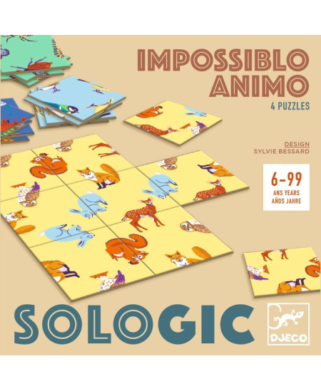 Loginis stalo žaidimas DJECO Sologic Impossiblo "Gyvūnai"