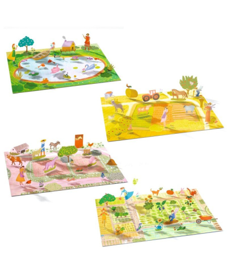 Daugkartiniai pakeliami 3D lipdukai DJECO Ūkis