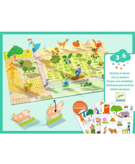 Daugkartiniai pakeliami 3D lipdukai DJECO Ūkis
