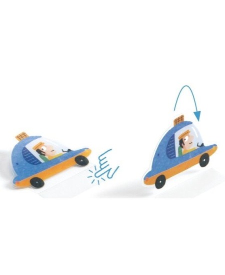 Daugkartiniai pakeliami 3D lipdukai DJECO Transportas