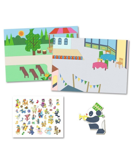 Daugkartiniai stori lipdukai su pagrindu DJECO Karnavalas