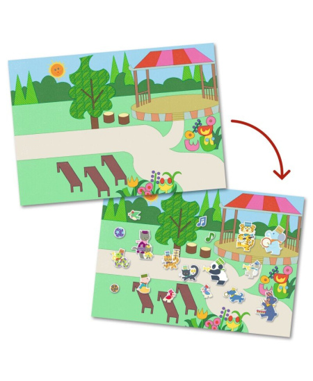 Daugkartiniai stori lipdukai su pagrindu DJECO Karnavalas