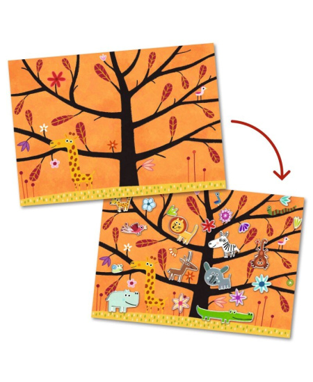 Daugkartiniai stori lipdukai su pagrindu DJECO Žaidimai medyje