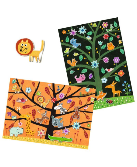 Daugkartiniai stori lipdukai su pagrindu DJECO Žaidimai medyje