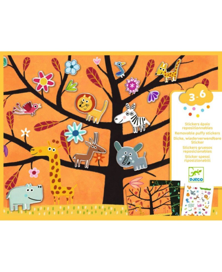 Daugkartiniai stori lipdukai su pagrindu DJECO Žaidimai medyje