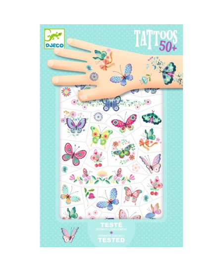 Kūno tatuiruočių rinkinys DJECO Svajonių drugeliai