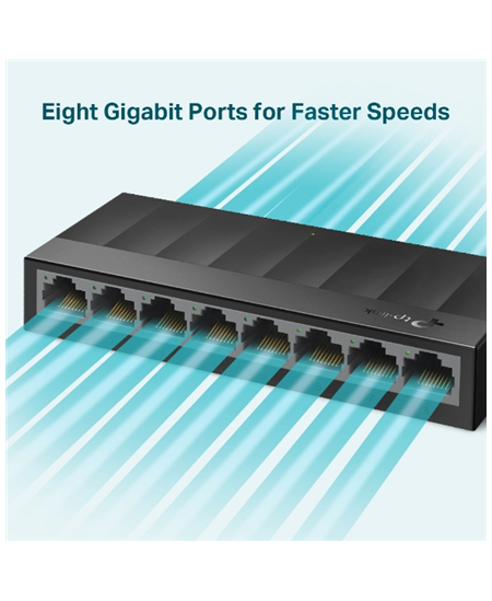 TP-LINK Desktop Switch LS1008G 10/100/1000 Mbps (RJ-45), Unmanaged, Desktop, Ethernet LAN (RJ-45) ports 8