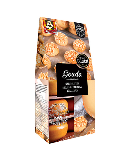 Sūrio sausainiai BUITEMAN, su brandintu Gouda sūriu, 75 g