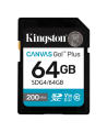 Kingston | Canvas Go! Plus | 64 GB | SD | Flash memory class Class 10, UHS-I, U3, V30