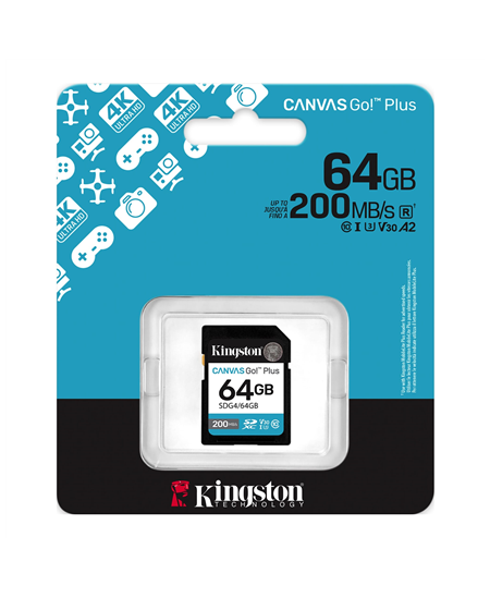 Kingston | Canvas Go! Plus | 64 GB | SD | Flash memory class Class 10, UHS-I, U3, V30