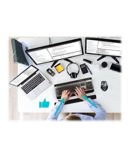 PORT CONNECT | Ergonomic wrist rest for keyboard | Backrest | 60 x 400 x 20 mm | Black