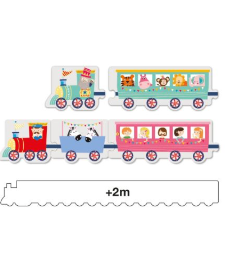 Dėlionė namelio formos dėžutėje APLI „Traukinys“