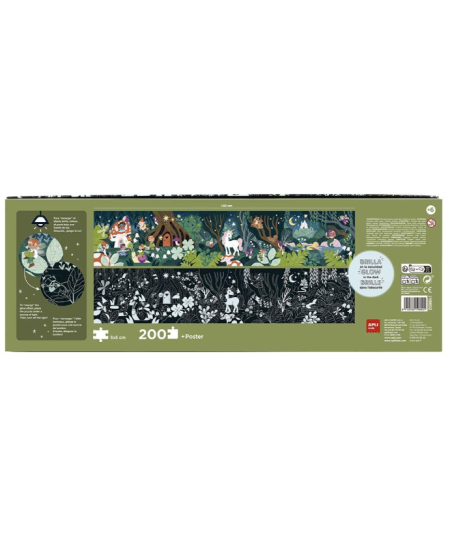 Tamsoje šviečianti dėlionė Apli Kids „Magiškas miškas“