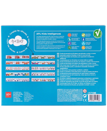 Edukacinė dėlionė Apli Kids „Mokomės sudėti: Transportas“, 30 d.